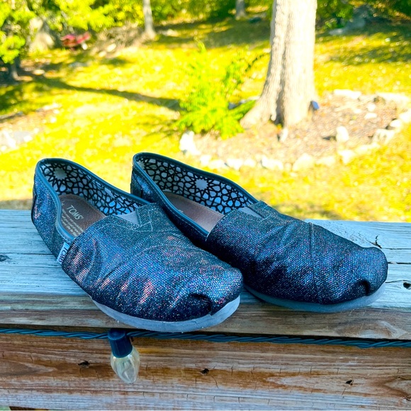 Toms Shoes Sparkly Purple Blue Toned Toms Size W 9 Poshmark